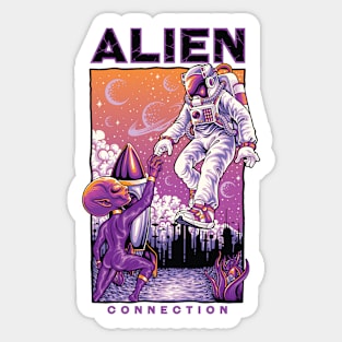 astronauts connect with aliens Sticker